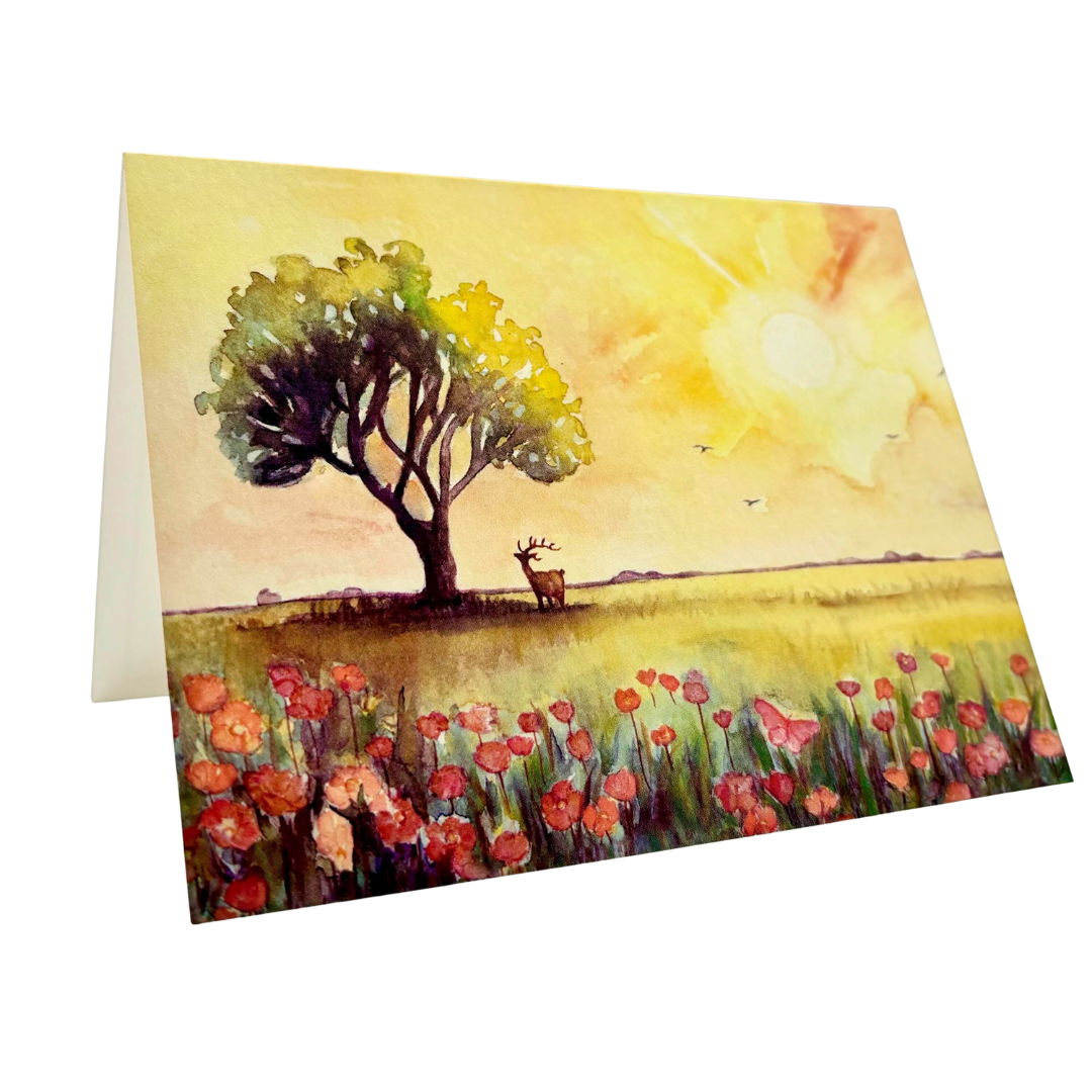 Watercolor Note Card Set (5)