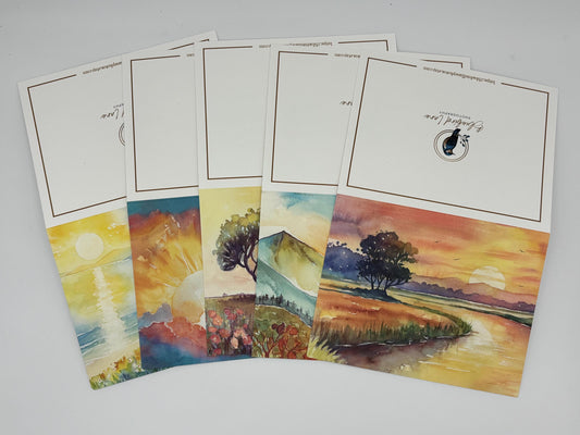 Watercolor Note Card Set of 5